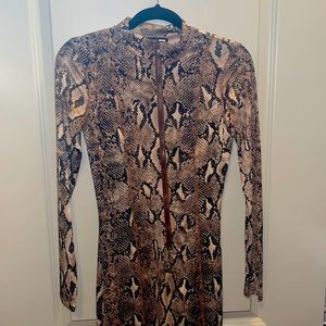 Mesh snake print dress